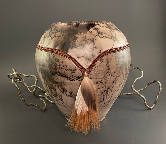Recessed Braid Horse Hair Pottery