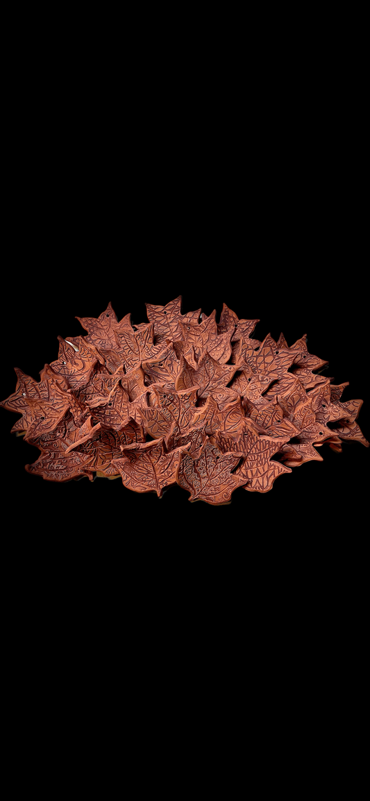 Handmade terracotta Poplar leaves